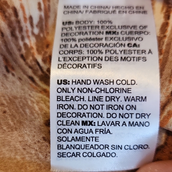 Chico's Orange and Brown Embellished Cap Sleeve Blouse - Picture 9 of 9